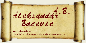 Aleksandar Bačević vizit kartica